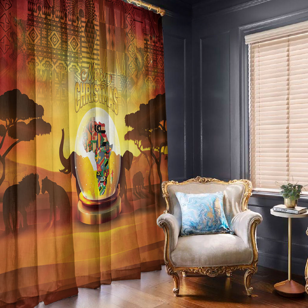 African Flags Map Christmas Window Curtain Afro Heritage