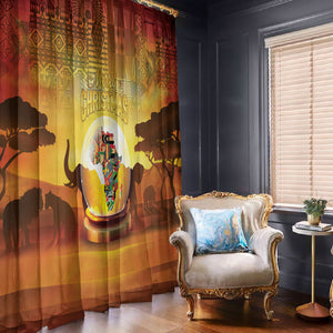 African Flags Map Christmas Window Curtain Afro Heritage