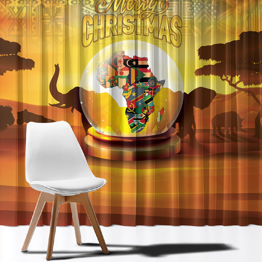 African Flags Map Christmas Window Curtain Afro Heritage