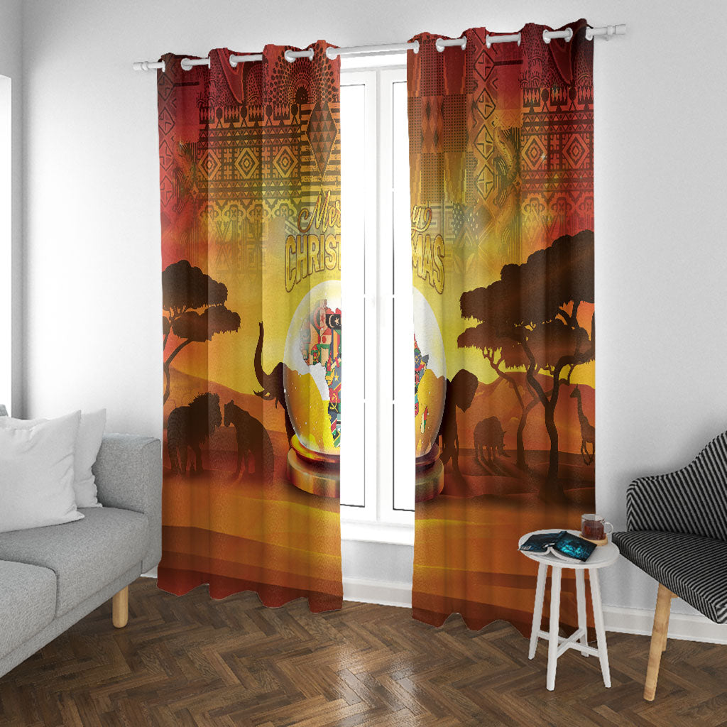 African Flags Map Christmas Window Curtain Afro Heritage