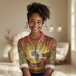 African Flags Map Christmas Women Casual Shirt Afro Heritage