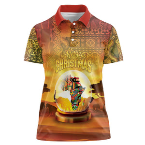 African Flags Map Christmas Women Polo Shirt Afro Heritage