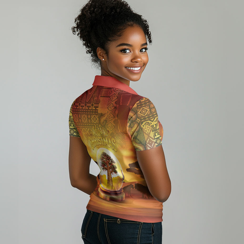 African Flags Map Christmas Women Polo Shirt Afro Heritage
