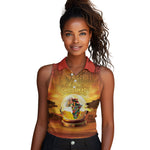 African Flags Map Christmas Women Sleeveless Polo Shirt Afro Heritage