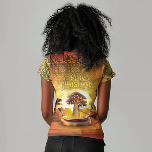 African Flags Map Christmas Women V-Neck T-Shirt Afro Heritage
