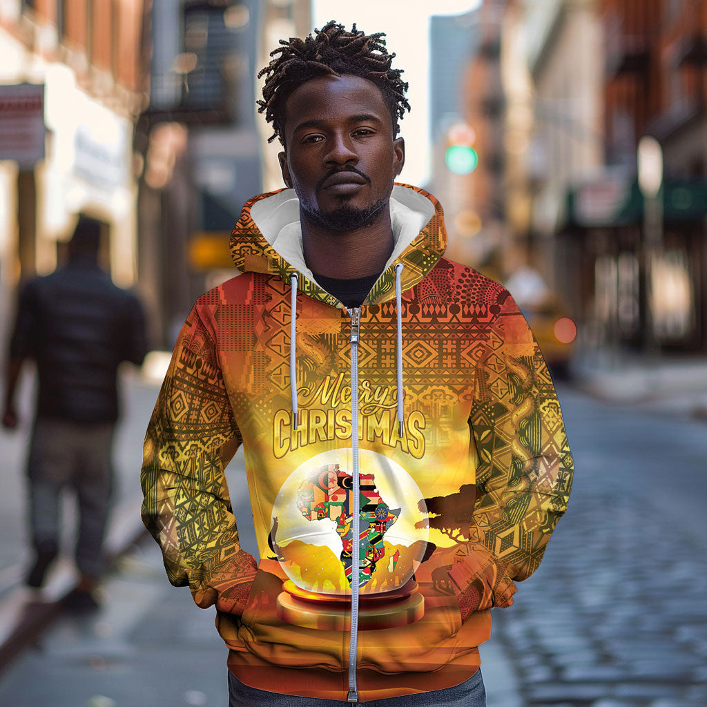 African Flags Map Christmas Zip Hoodie Afro Heritage