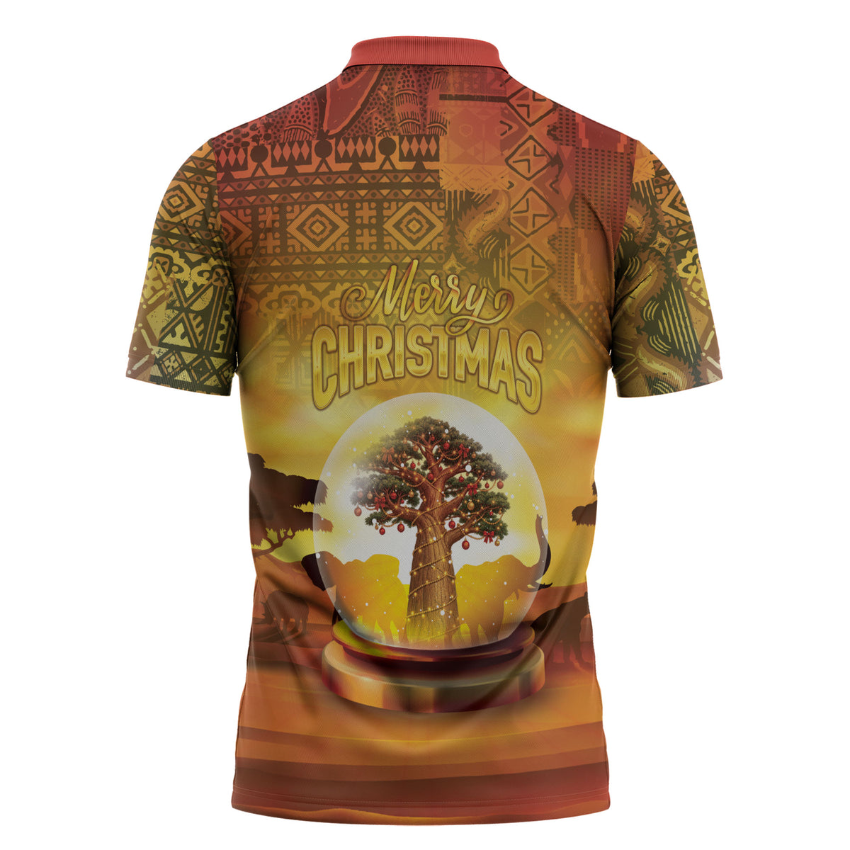 African Flags Map Christmas Zipper Polo Shirt Afro Heritage