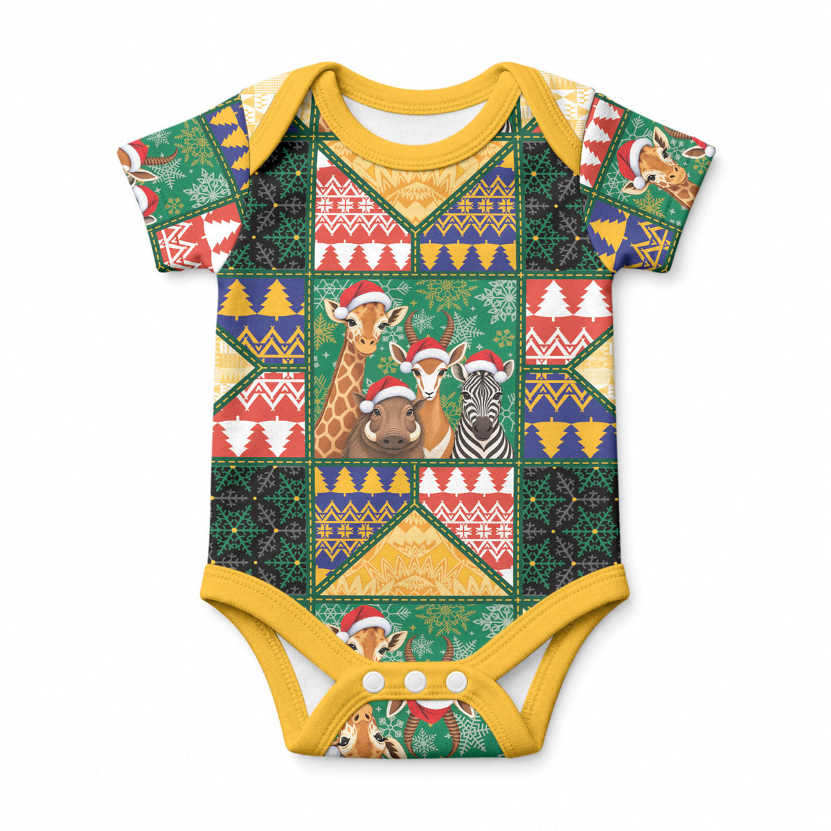 South Africa Christmas Baby Onesie Patchwork Style