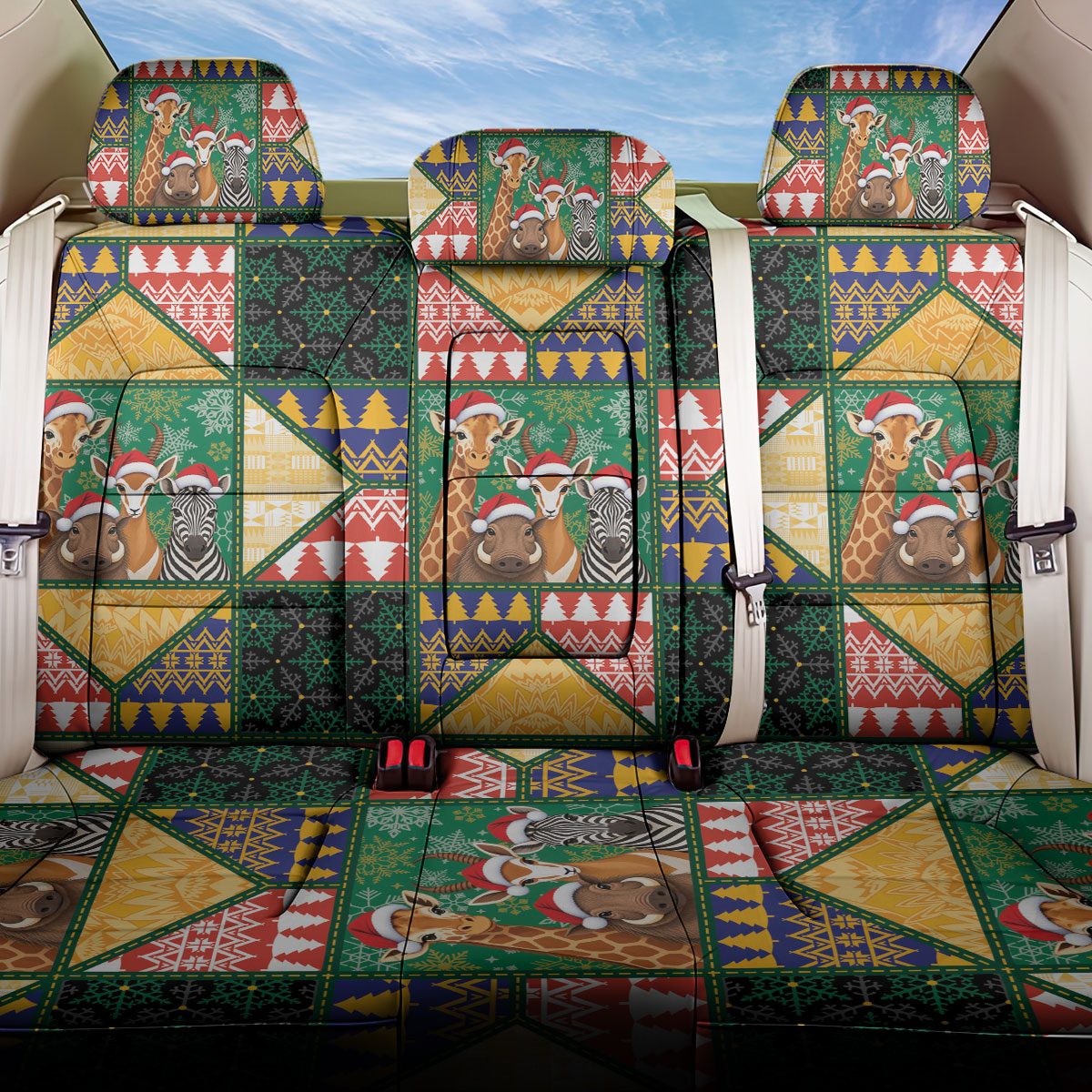 South Africa Christmas Back Car Seat Cover Patchwork Style