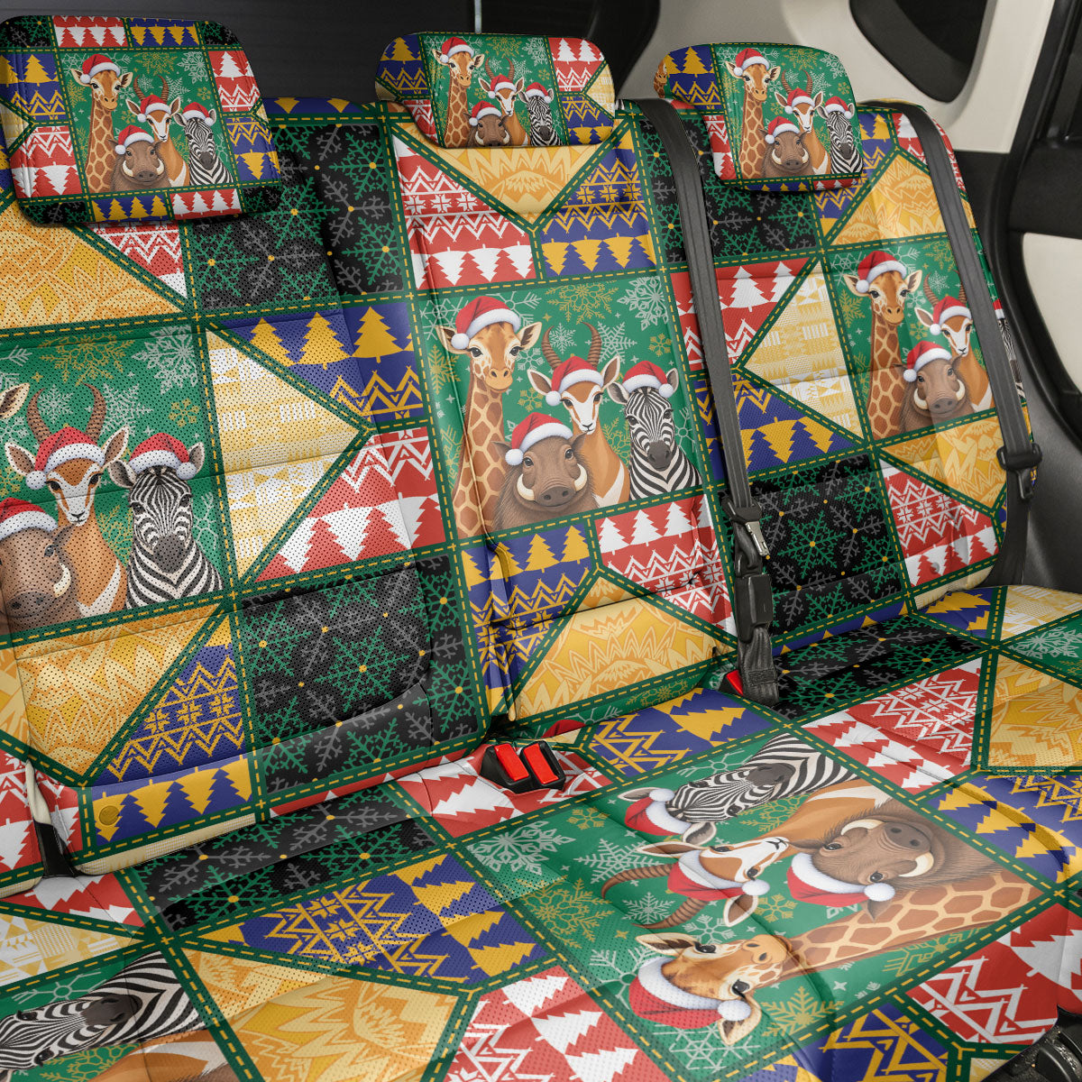 South Africa Christmas Back Car Seat Cover Patchwork Style
