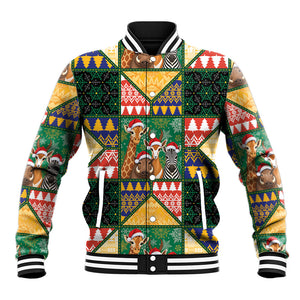 South Africa Christmas Baseball Jacket Patchwork Style