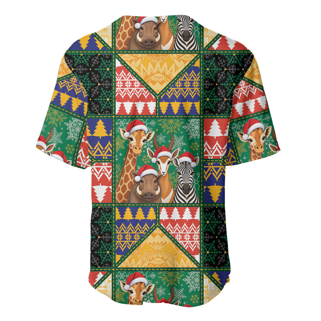 South Africa Christmas Baseball Jersey Patchwork Style