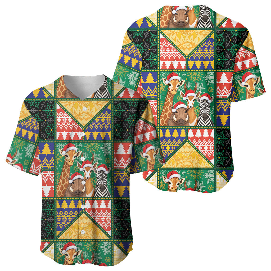 South Africa Christmas Baseball Jersey Patchwork Style