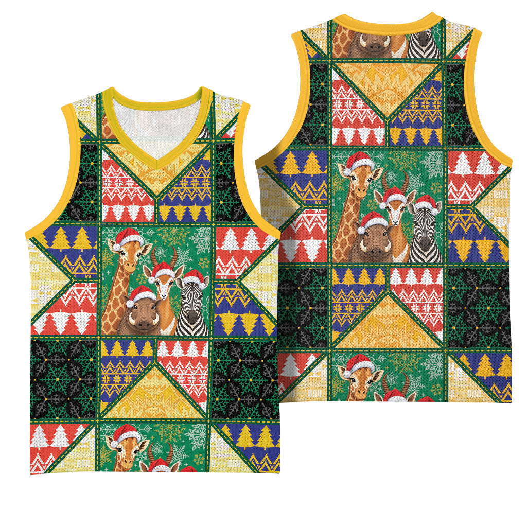 South Africa Christmas Basketball Jersey Patchwork Style