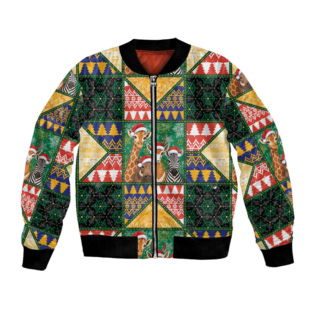 South Africa Christmas Bomber Jacket Patchwork Style