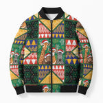 South Africa Christmas Bomber Puffer Jacket Patchwork Style