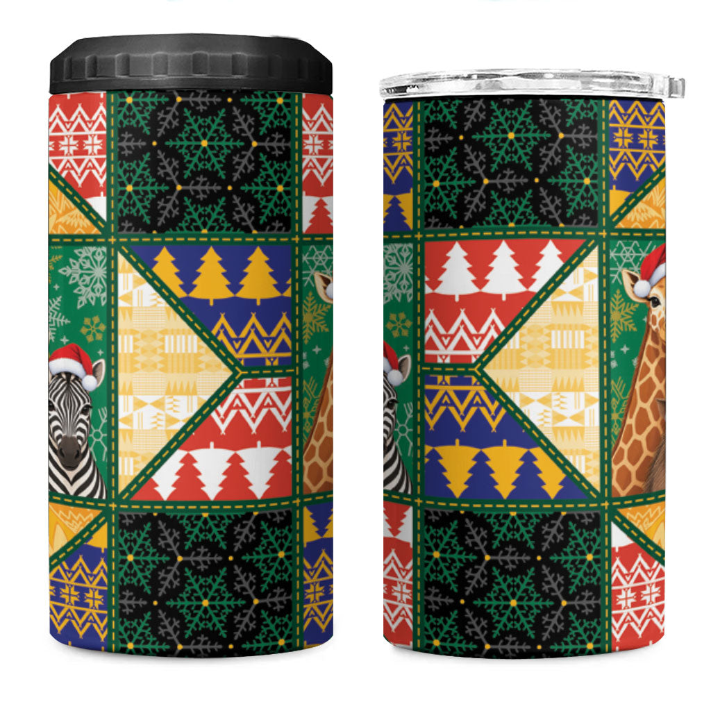 South Africa Christmas 4 in 1 Can Cooler Tumbler Patchwork Style
