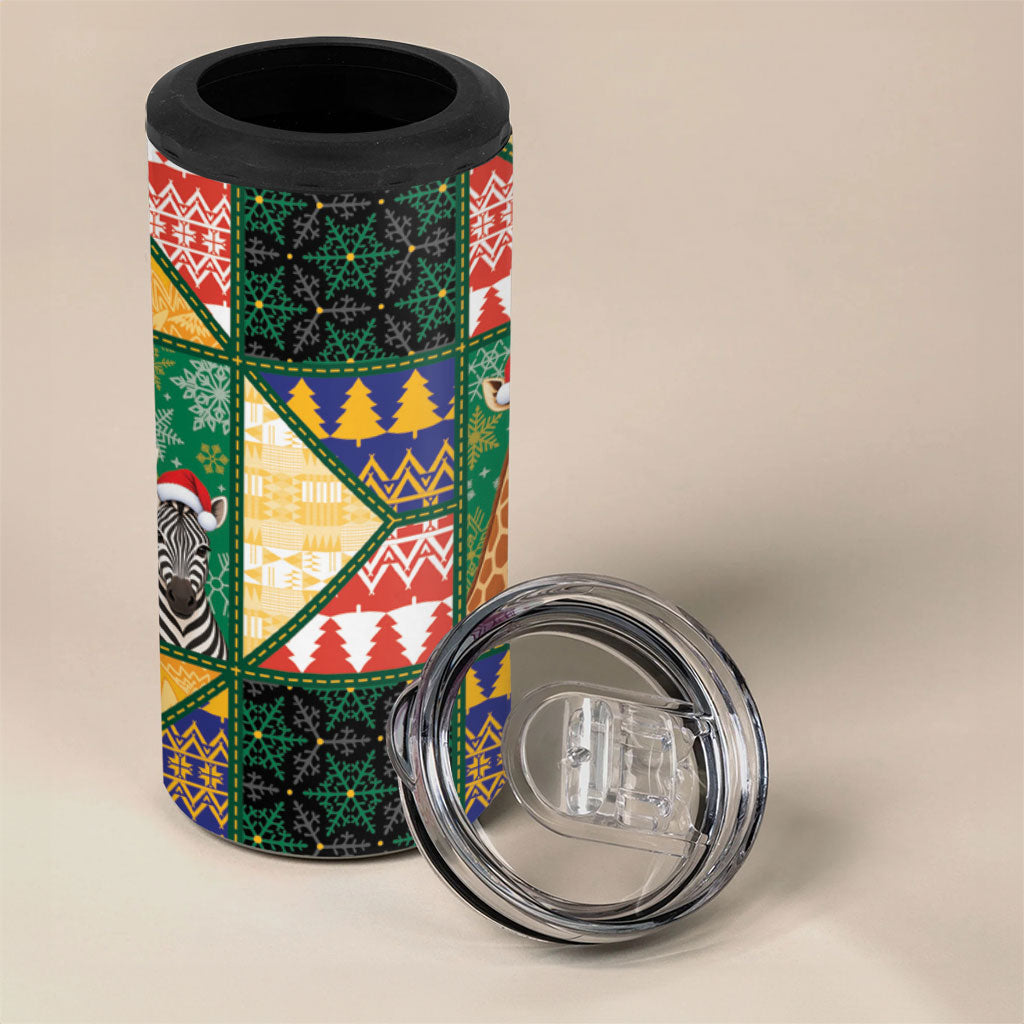 South Africa Christmas 4 in 1 Can Cooler Tumbler Patchwork Style