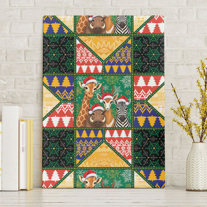 South Africa Christmas Canvas Wall Art Patchwork Style