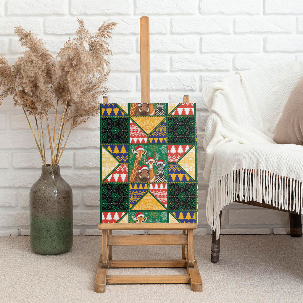 South Africa Christmas Canvas Wall Art Patchwork Style