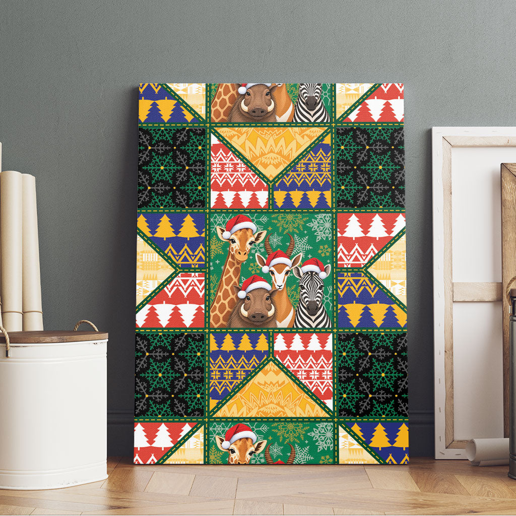 South Africa Christmas Canvas Wall Art Patchwork Style