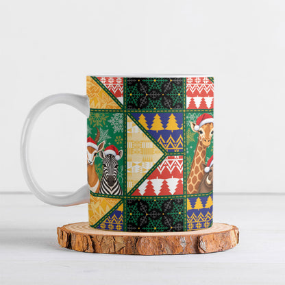 South Africa Christmas Ceramic Mug Patchwork Style