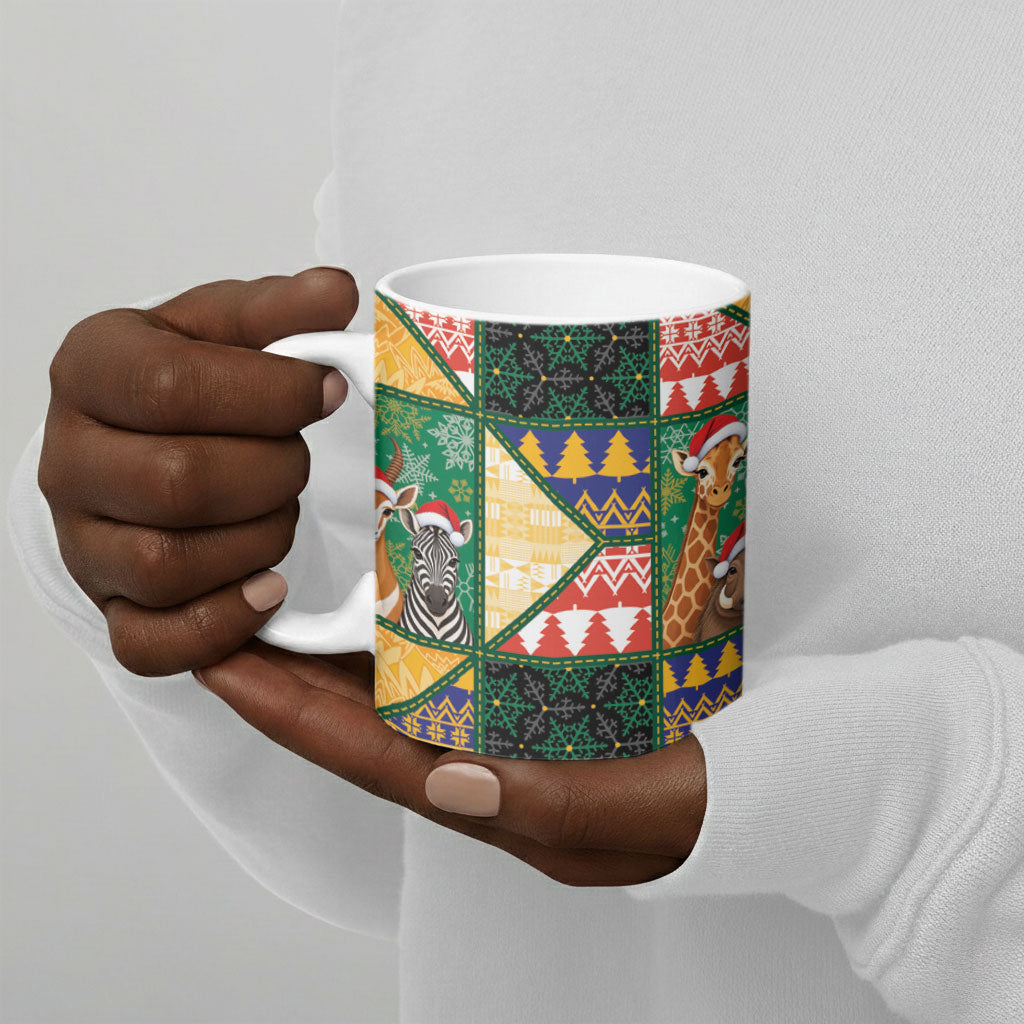South Africa Christmas Ceramic Mug Patchwork Style
