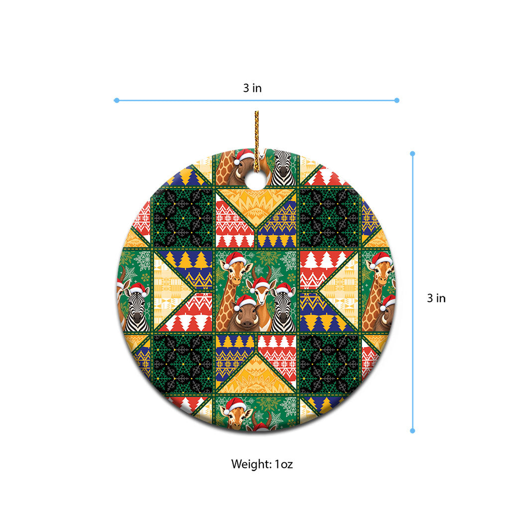 South Africa Christmas Ceramic Ornament Patchwork Style
