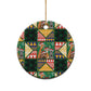 South Africa Christmas Ceramic Ornament Patchwork Style