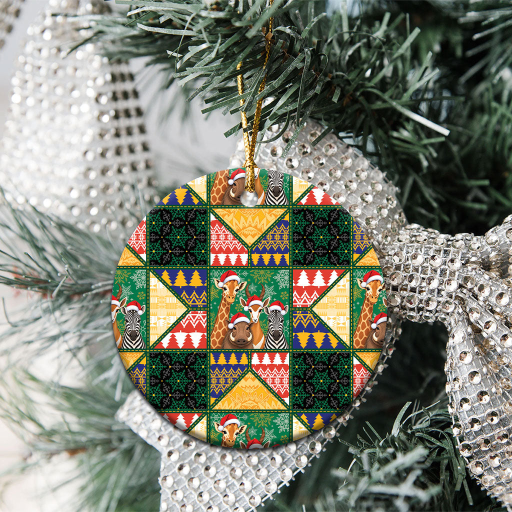 South Africa Christmas Ceramic Ornament Patchwork Style