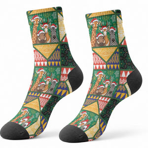 South Africa Christmas Crew Socks Patchwork Style