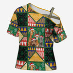 South Africa Christmas Cross Shoulder Shirt Patchwork Style