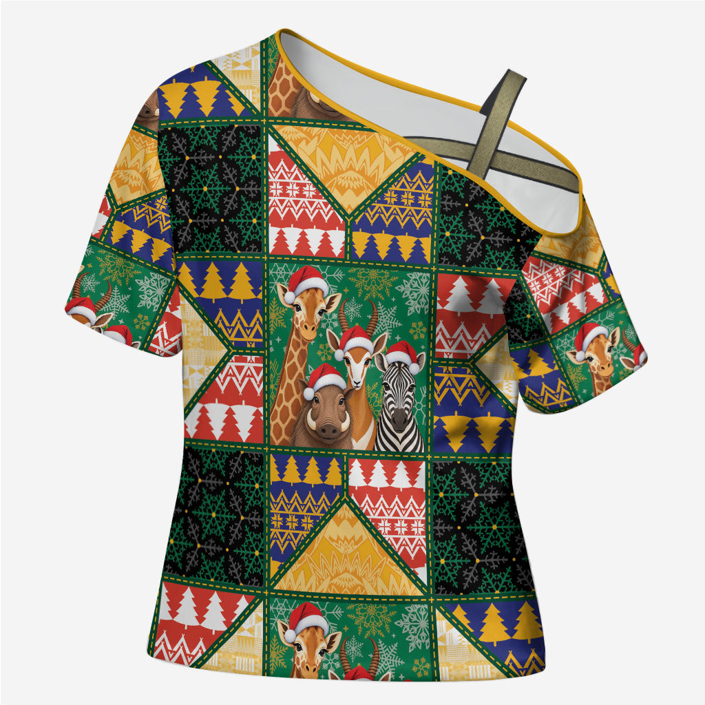 South Africa Christmas Cross Shoulder Shirt Patchwork Style
