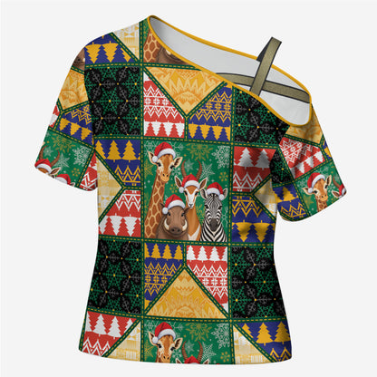 South Africa Christmas Cross Shoulder Shirt Patchwork Style