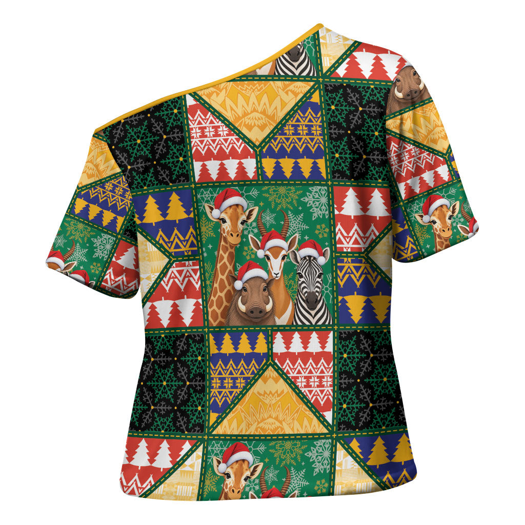 South Africa Christmas Cross Shoulder Shirt Patchwork Style