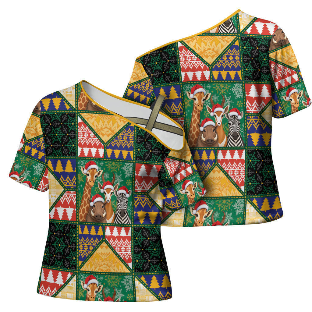 South Africa Christmas Cross Shoulder Shirt Patchwork Style