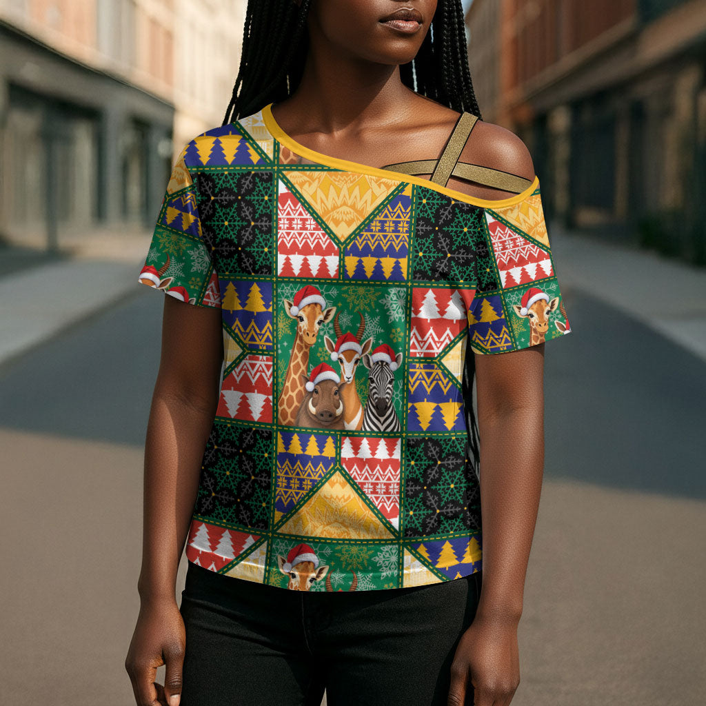 South Africa Christmas Cross Shoulder Shirt Patchwork Style