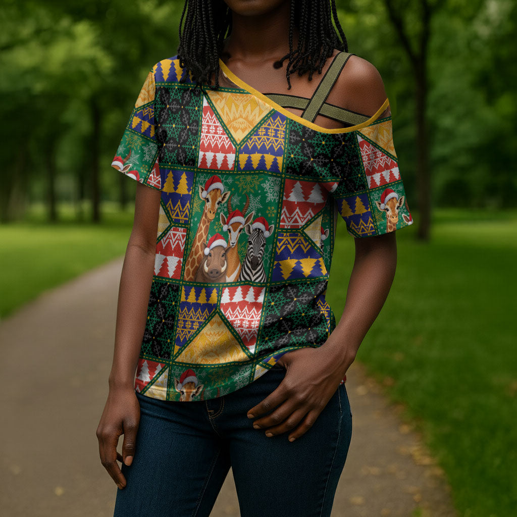 South Africa Christmas Cross Shoulder Shirt Patchwork Style