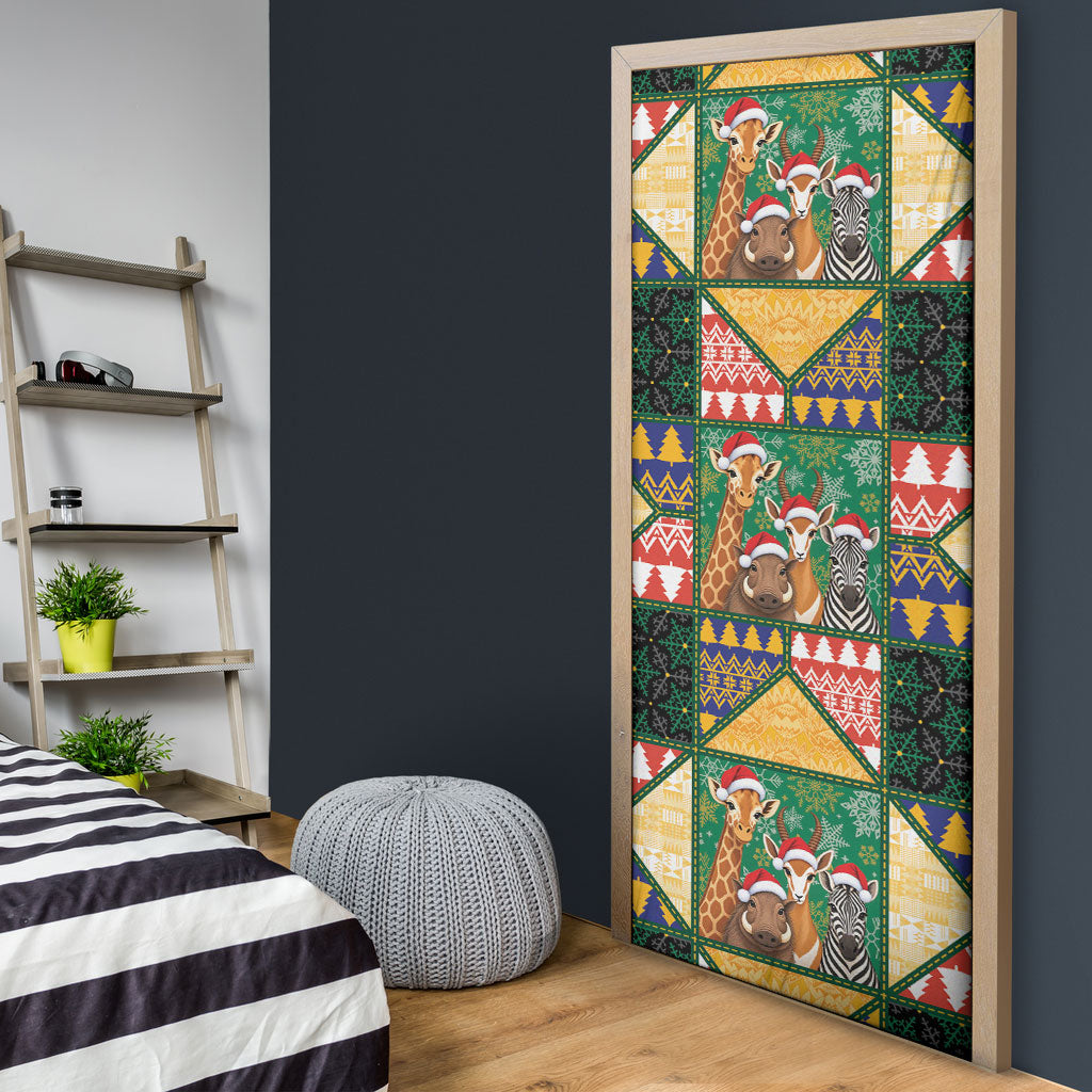 South Africa Christmas Door Cover Patchwork Style