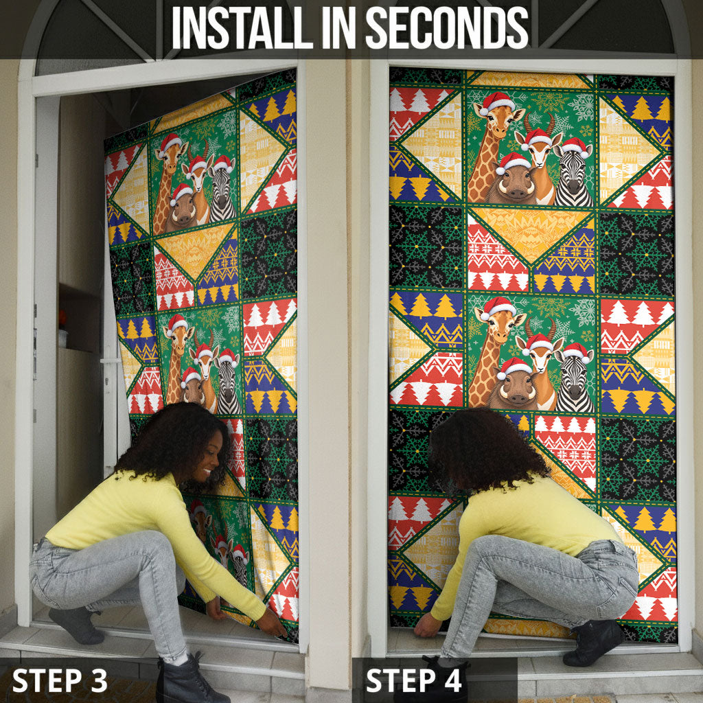 South Africa Christmas Door Cover Patchwork Style
