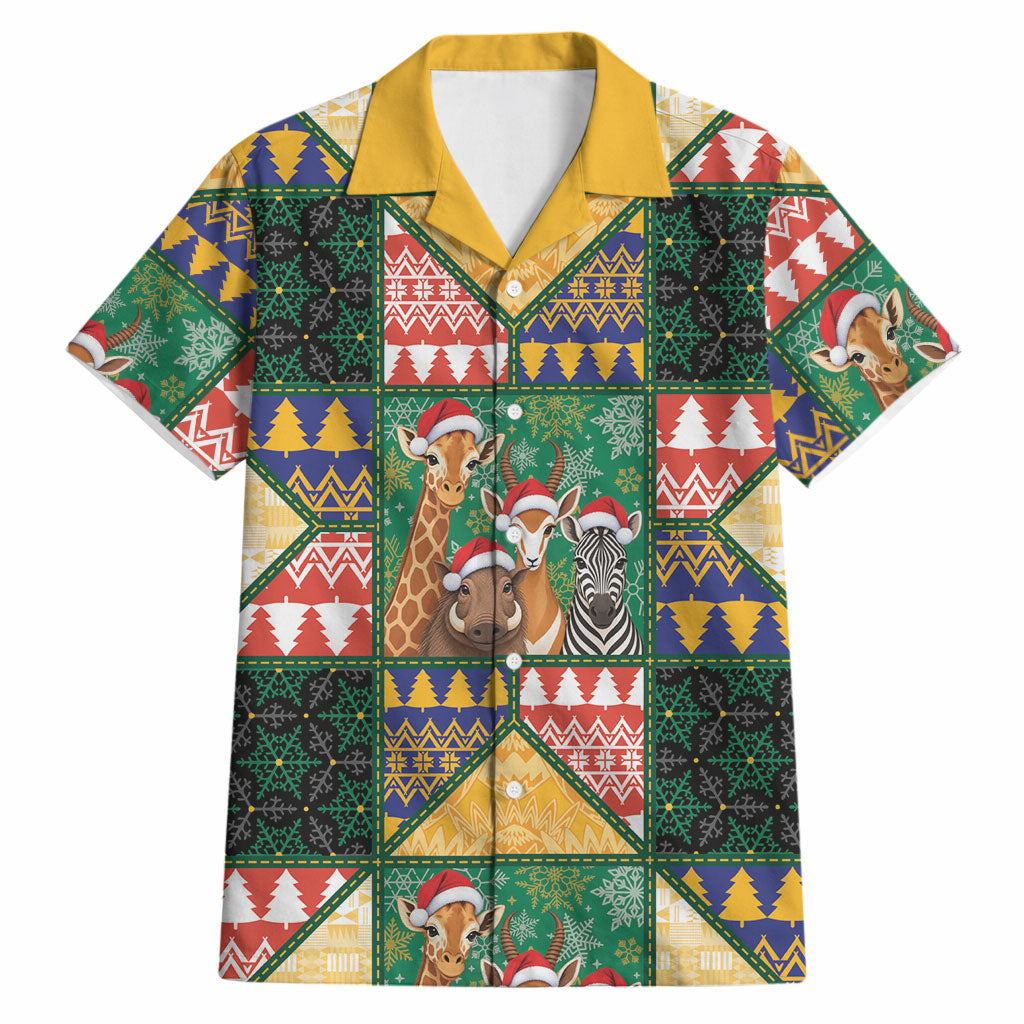 South Africa Christmas Hawaiian Shirt Patchwork Style