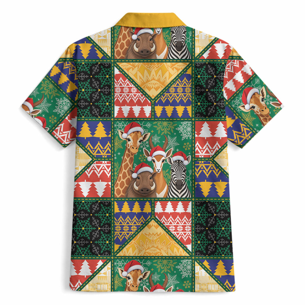 South Africa Christmas Hawaiian Shirt Patchwork Style