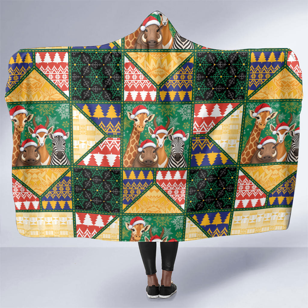 South Africa Christmas Hooded Blanket Patchwork Style