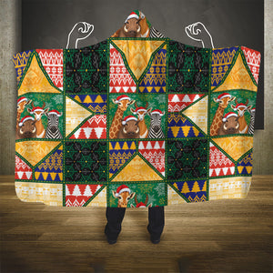 South Africa Christmas Hooded Blanket Patchwork Style