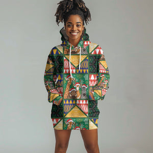 South Africa Christmas Hoodie Dress Patchwork Style