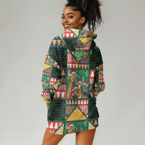 South Africa Christmas Hoodie Dress Patchwork Style
