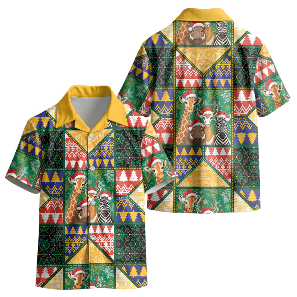 South Africa Christmas Kid Hawaiian Shirt Patchwork Style