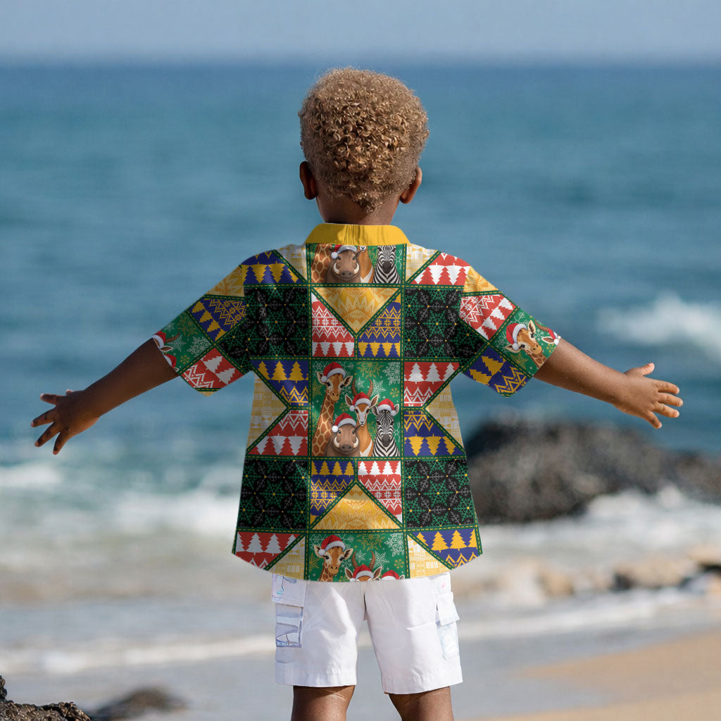 South Africa Christmas Kid Hawaiian Shirt Patchwork Style