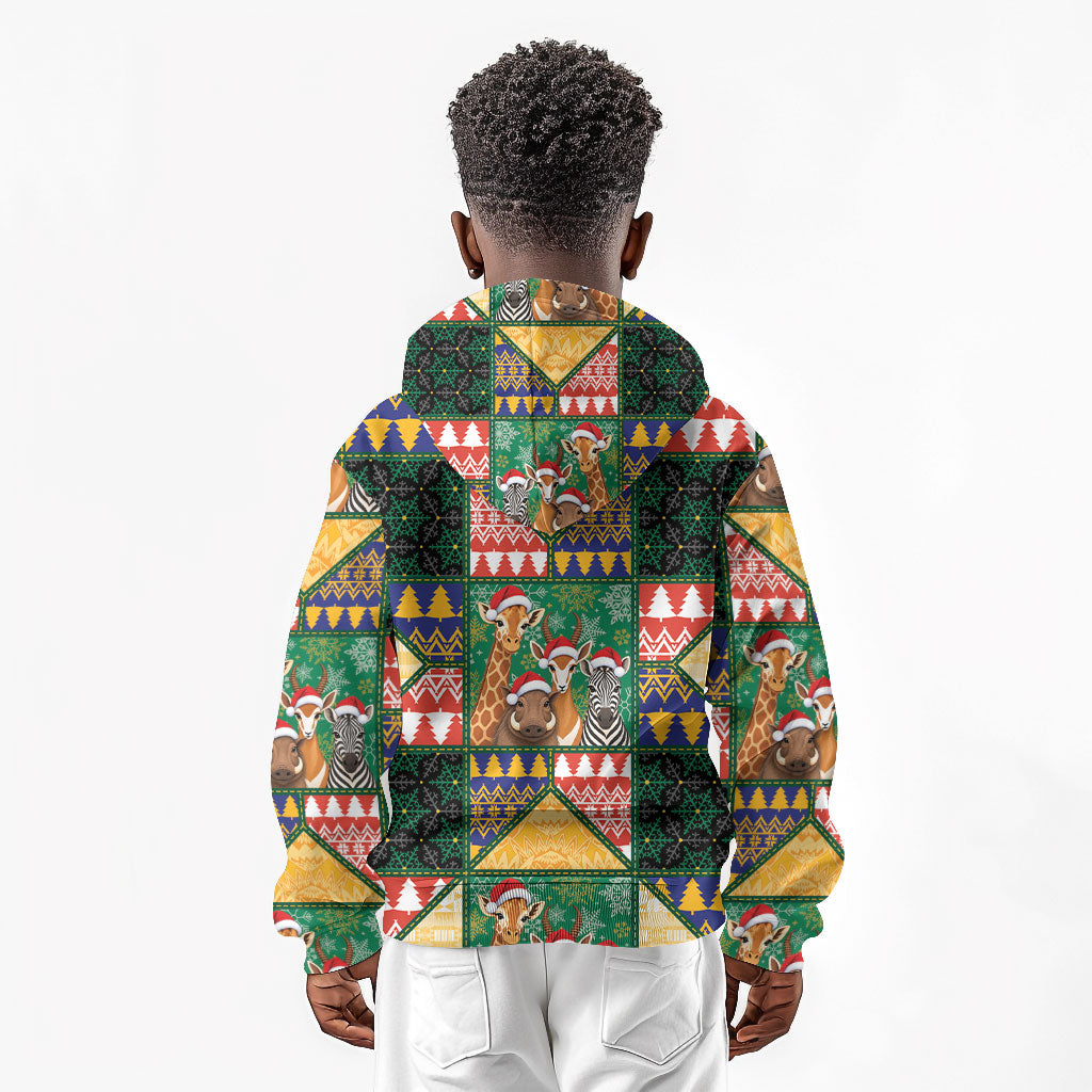 South Africa Christmas Kid Hoodie Patchwork Style