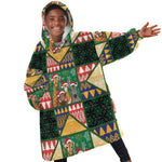 South Africa Christmas Kid Wearable Blanket Hoodie Patchwork Style